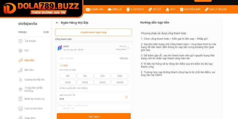 Qua tài khoản ngân hàng
